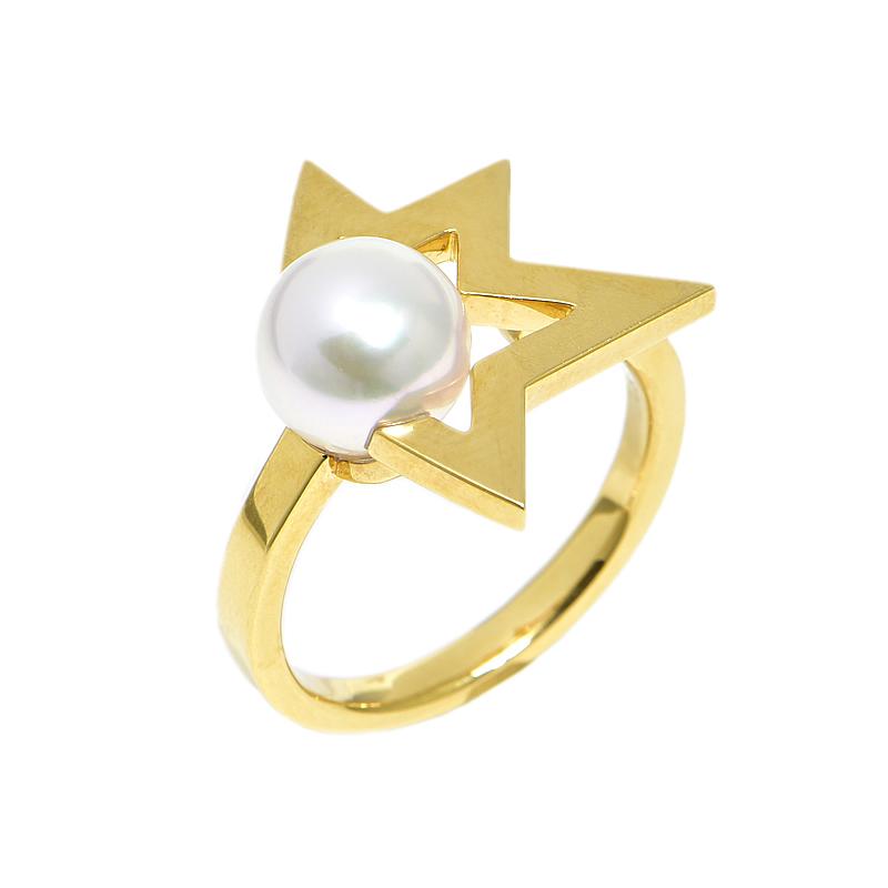 タサキ TASAKI 田崎 美品 コメット プラス リング あこや真珠 12号 TASAKI（タサキ） コメットプラスリング R-4831-18KYG 12号 K18YG 7.5