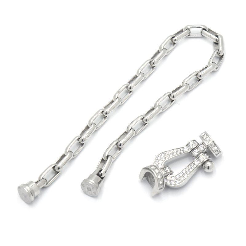 FRED フォース10 ブレスレッド　フルダイヤホワイトゴールド フォース10ブレスレット 18Kホワイトゴールド ラージモデル