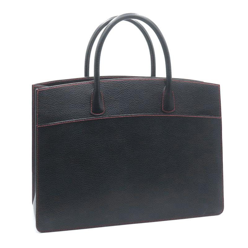 【美品】エルメス　ハンドバッグ　ショルダーバッグレザー ビジネス　黒　トート エルメスカバック エラン PM 2WAYトート 黒 パラジウム金具 ユニ