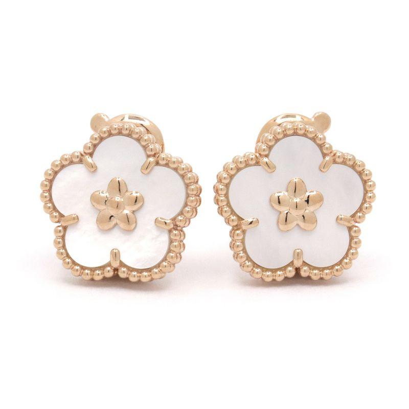 VanCleef&Arpelsラッキースプリングイヤリングプ ラムブロッサム片耳 Van Cleef ＆ Arpels（ヴァンクリーフ ＆ アーペル） ラッキー