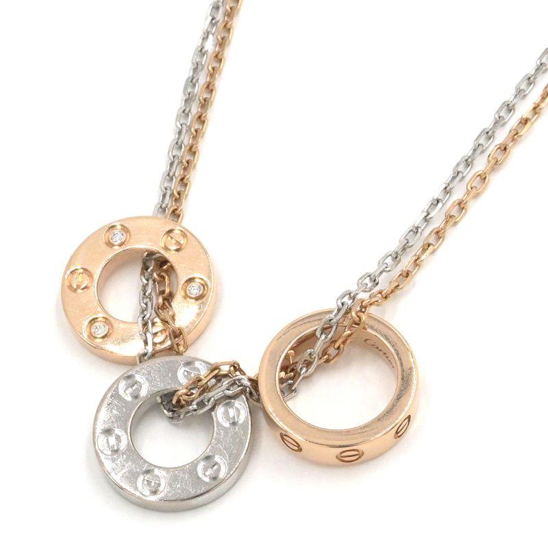 LOVE（Cartier） カルティエ ラブスリーフープネックレス B7219700