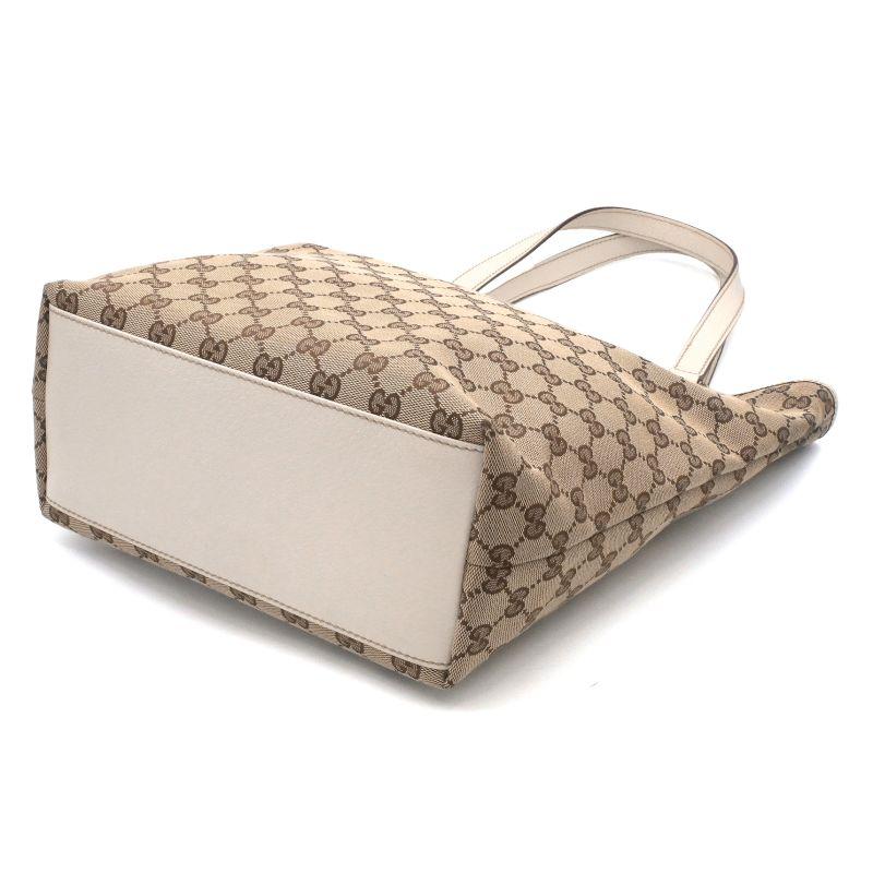 GUCCI（グッチ） GGキャンバス トートバッグ 153009 レザー ホワイト