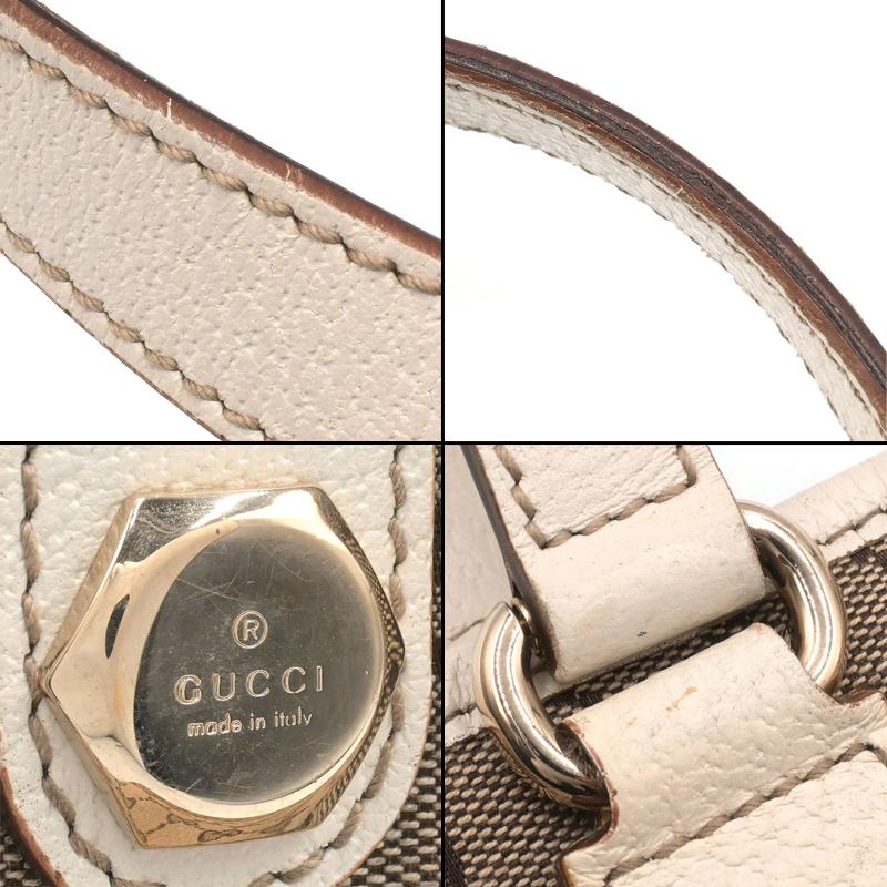 GUCCI グッチ バタフライチャーム付 斜め掛けOK ショルダーバッグ GGキャンバス/レザー ベージュ レディース【中古】 GUCCI グッチ ショルダーバッグ GGキャンバス レザー シェリーライン