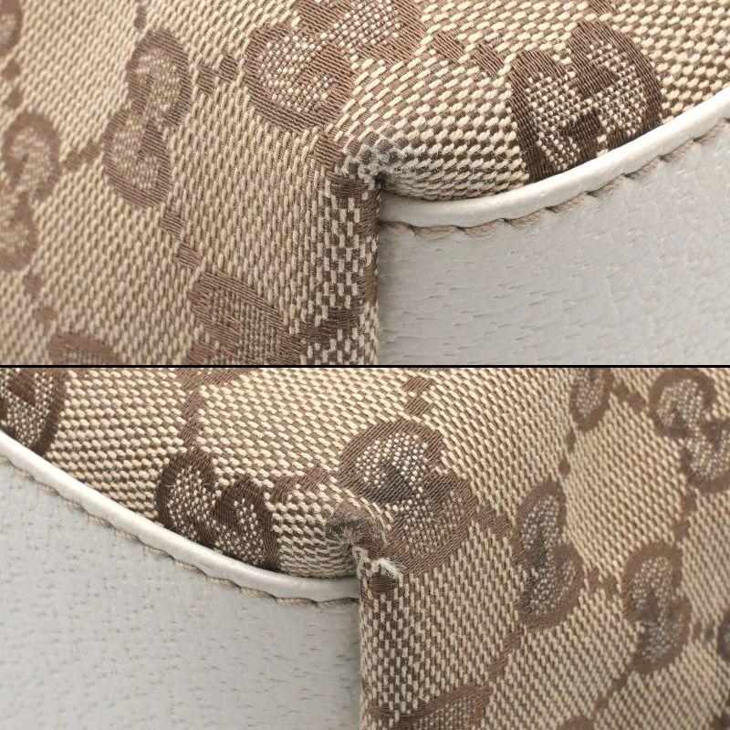 GUCCI グッチ トートバッグ GGキャンバス レザー ホワイト×ベージュ GUCCI（グッチ） トートバッグ 140274 キャンバス レザー ホワイト GG