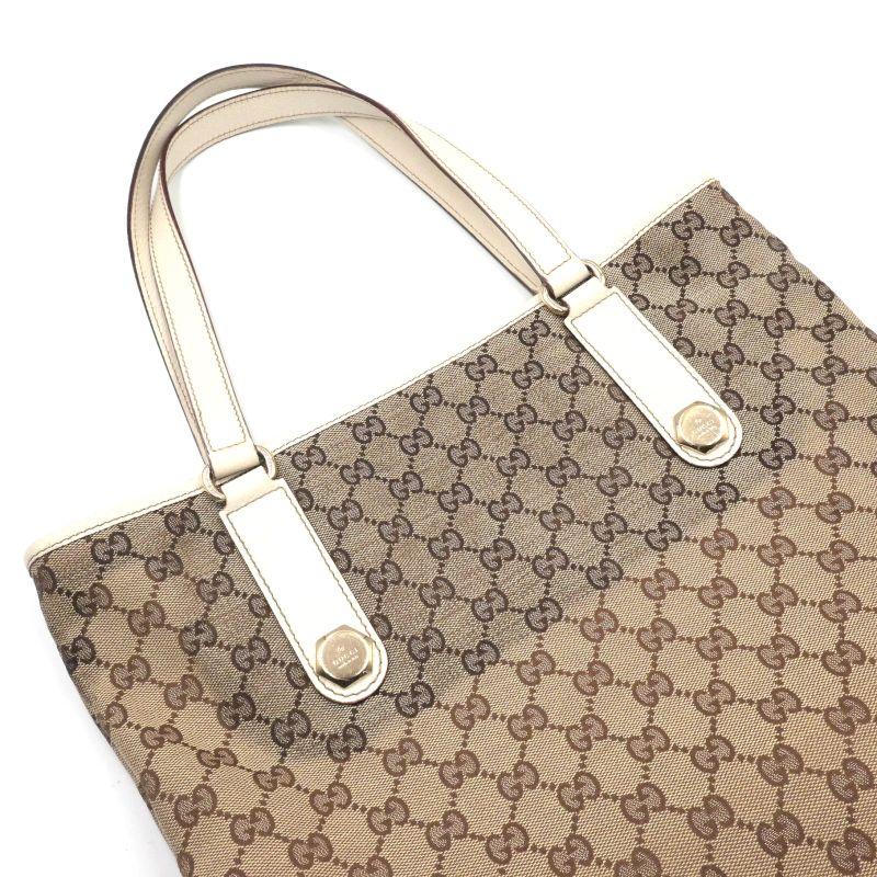 ✨美品✨GUCCI ビジネスバッグ トート GG キャンバス レザー ベージュ GUCCI（グッチ） トートバッグ GGキャンバス レザー 120895 ベージュ