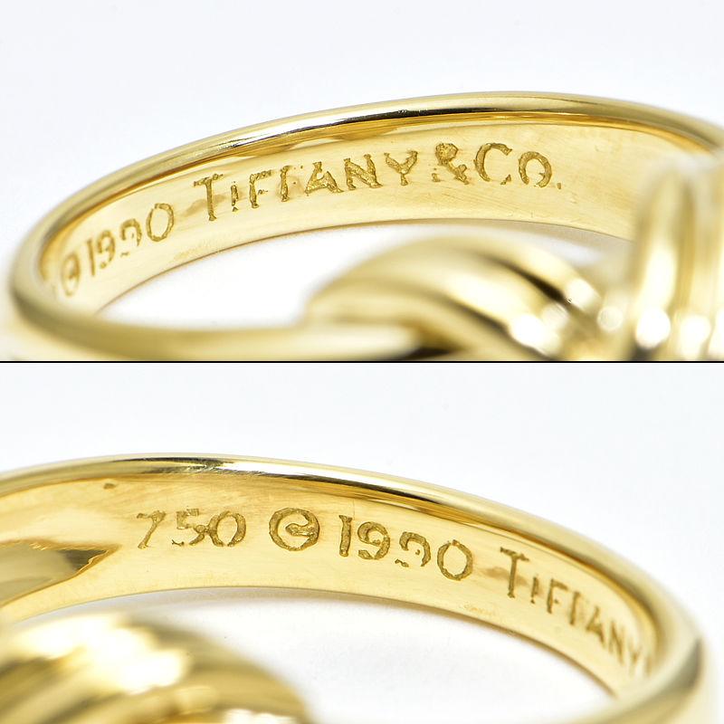 ティファニー TIFFANY シグネチャー　クロス ノット　リング K18 YG ティファニー シグネチャーリング 11.5号 K18YG クロスリング X