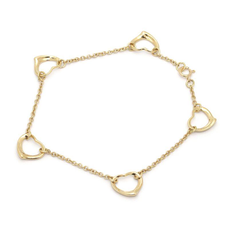 ティファニー オープンハート ブレスレット　18金　18k Elsa Peretti ティファニー オープンハートブレスレット K18YG 10mm 5