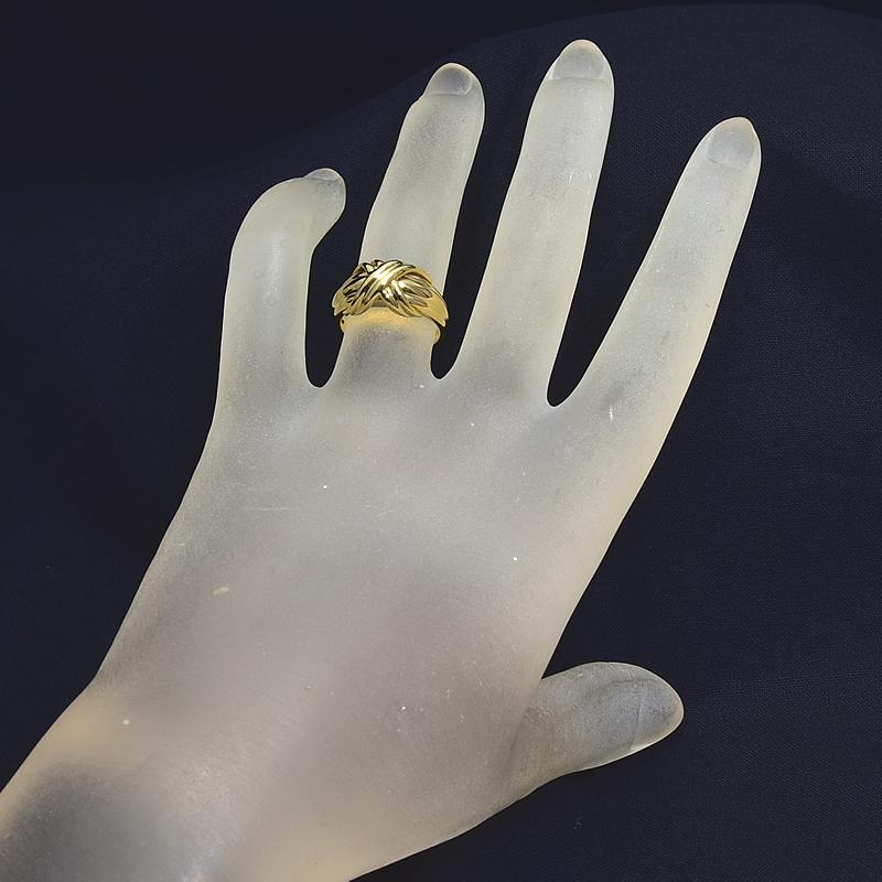 ティファニー TIFFANY シグネチャー　クロス ノット　リング K18 YG TIFFANY&Co.（ティファニー） シグネチャーリング 7.5号 K18YG クロス