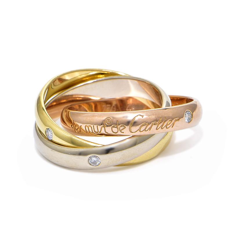 MUST DE CARTIER カルティエ トリニティリング #49 9号 K18YG K18WG