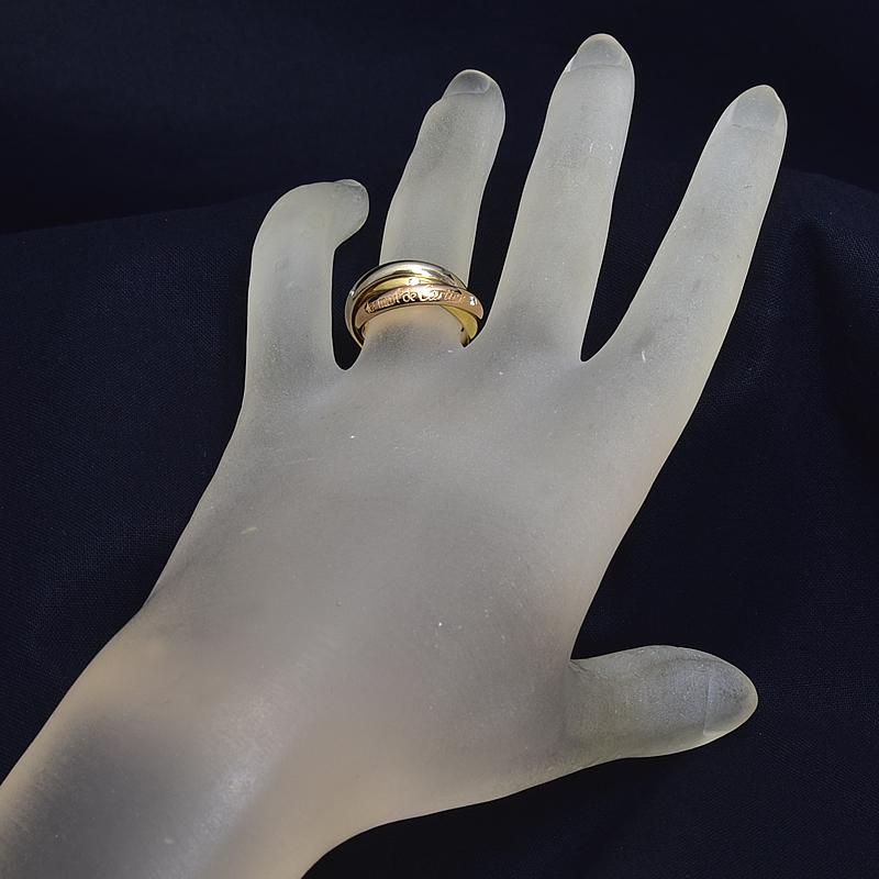 MUST DE CARTIER カルティエ トリニティリング #49 9号 K18YG K18WG