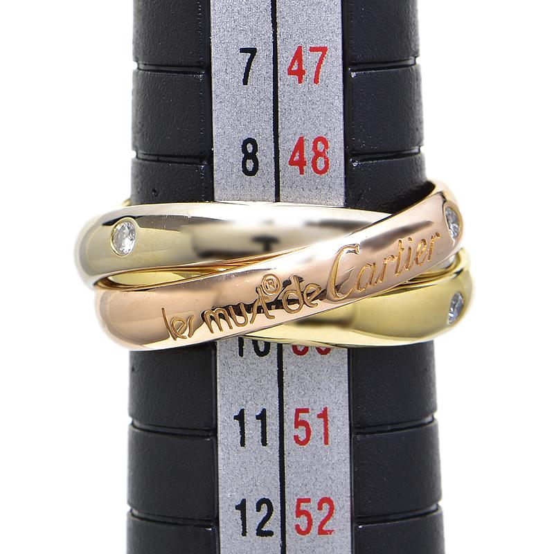 MUST DE CARTIER カルティエ トリニティリング #49 9号 K18YG K18WG