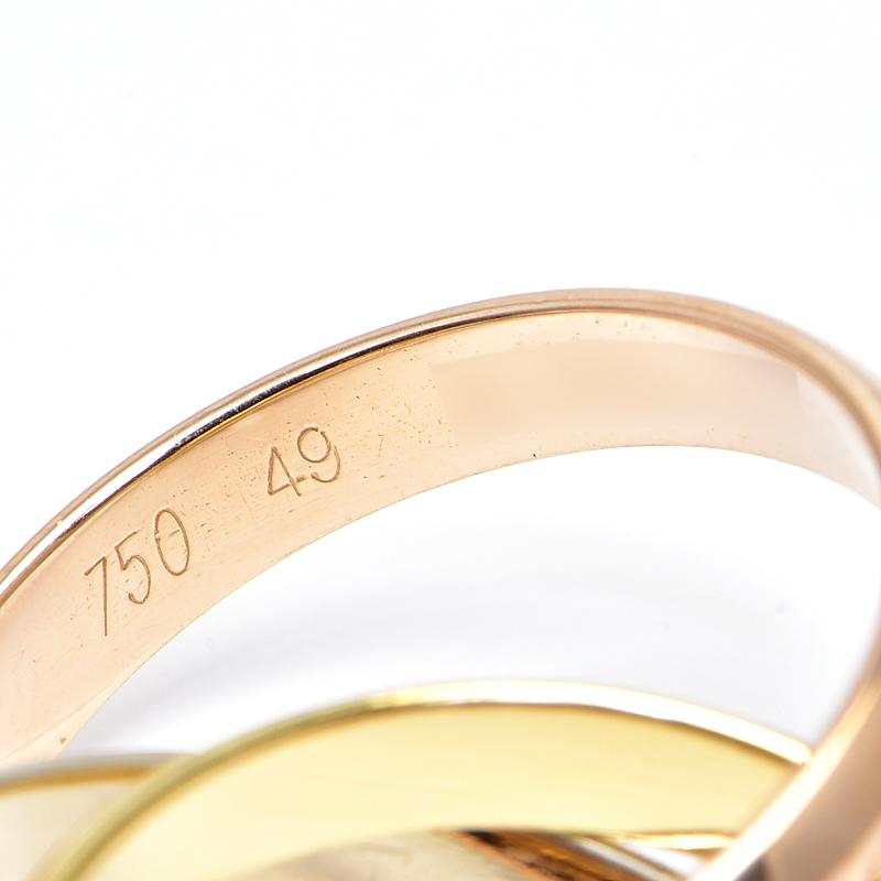 MUST DE CARTIER カルティエ トリニティリング #49 9号 K18YG K18WG