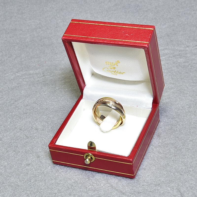 MUST DE CARTIER カルティエ トリニティリング #49 9号 K18YG K18WG