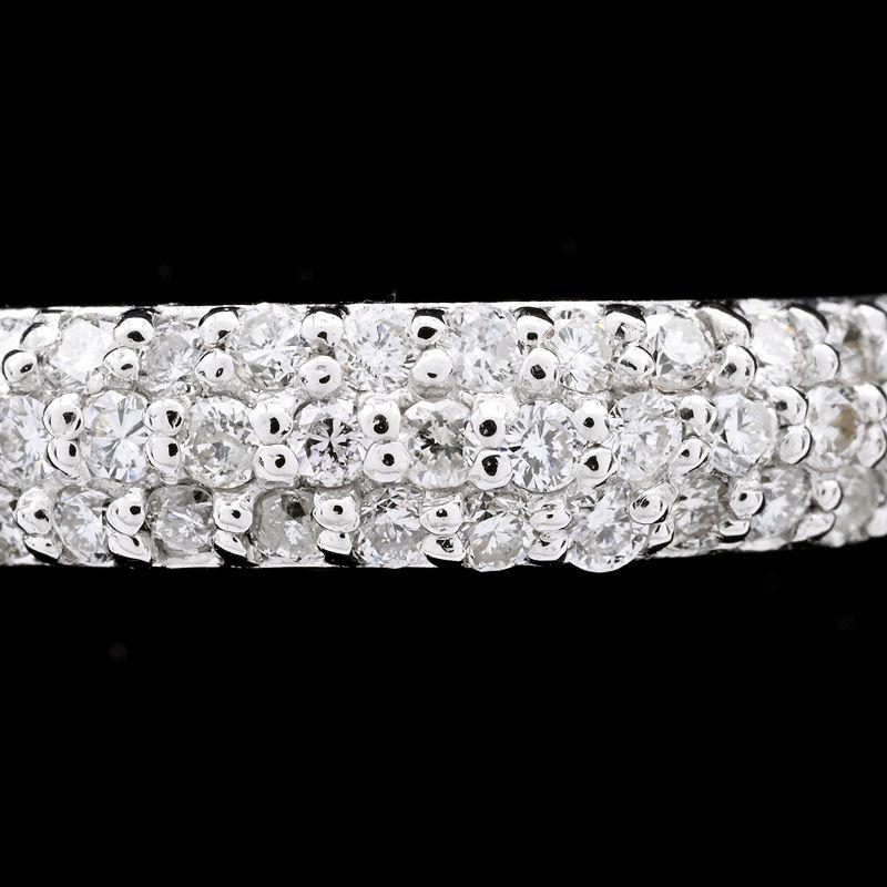 アクセサリー K18 18金 ハーフエタニティ ダイヤモンドリング パヴェ 