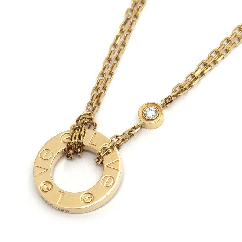 TORTUE カルティエ LOVEペンダントダイヤモンド2石 B7219500 0.03ct