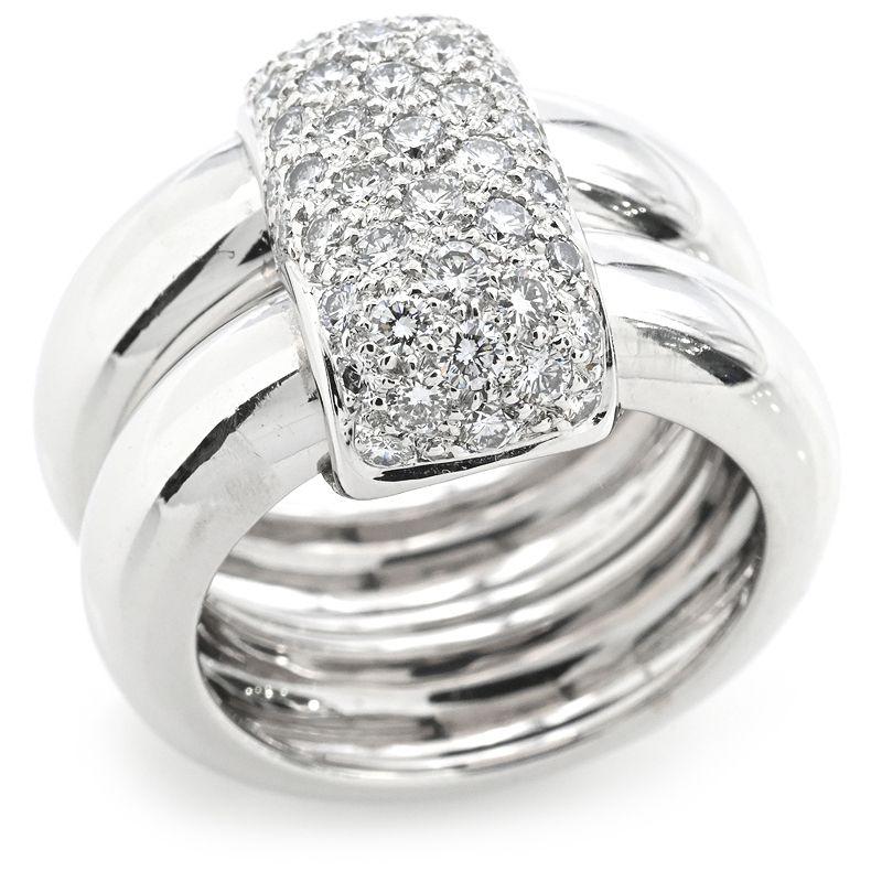 CHAUMET（ショーメ） デュオリング 17号 K18WG ダイヤモンド パヴェ