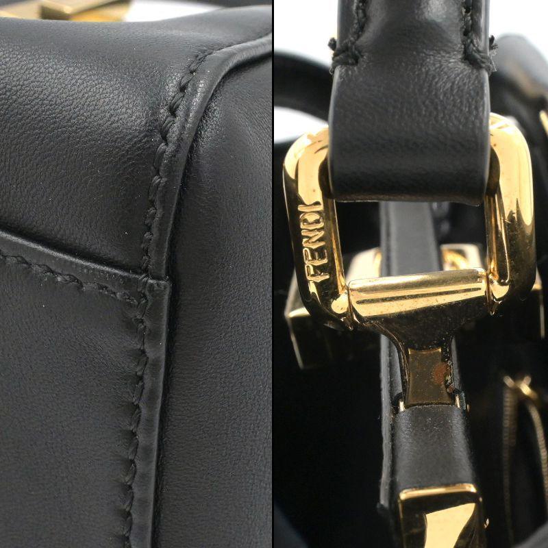 FENDI（フェンディ） ミニピーカブー 8BN244 レザー ブラック ゴールド 