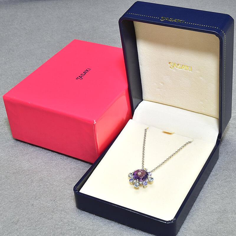 TASAKI（タサキ） 約4ct天然アメジストネックレス K18WG 0.13ct 