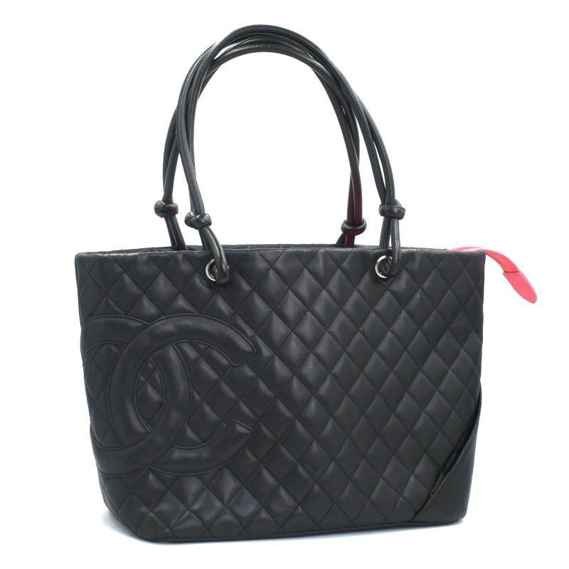 CHANEL カンボンライン トートバッグ ブラック CHANEL（シャネル） カンボンライン ラージ トートバッグ 9番台 カーフ