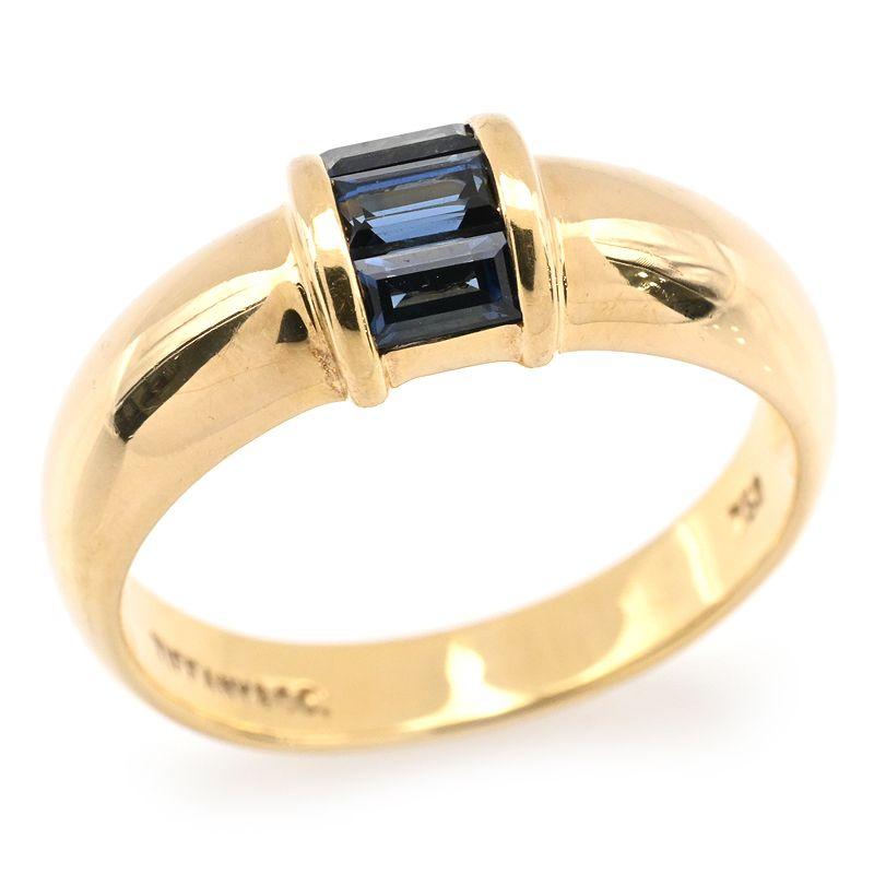 TIFFANY&Co.（ティファニー） スタッキングリング 13号 K18YG ブルー