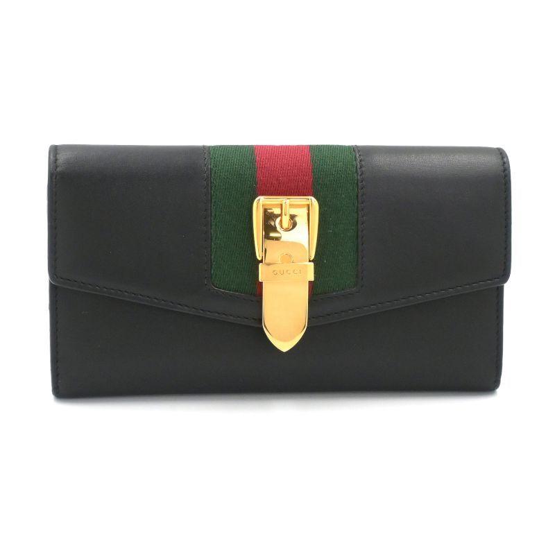 ✨人気✨GUCCI 長財布　GGシマ　オーガナイザー　シェリーライン　ブラック GUCCI（グッチ） シルヴィコンチネンタルウォレット 476084 レザー