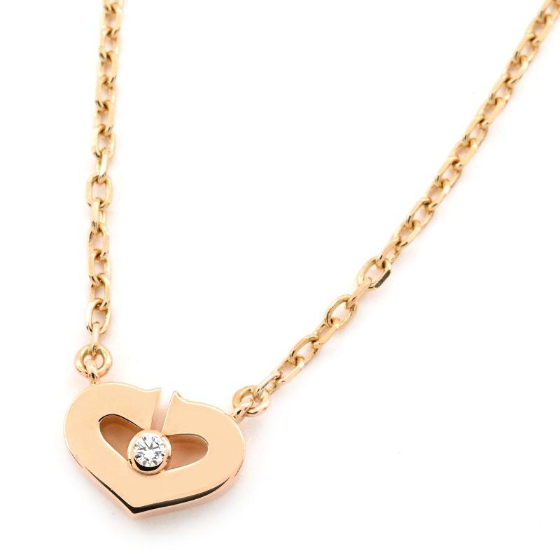 Cartier（カルティエ） Cハートネックレス K18PG 1P ダイヤモンド C