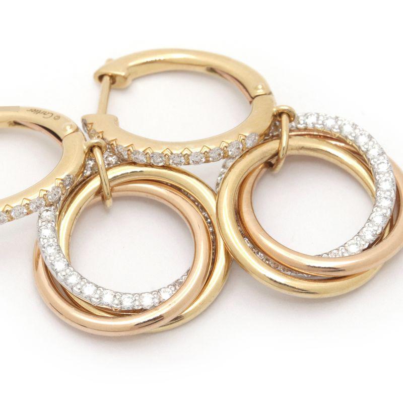 TRINITY（Cartier） カルティエ トリニティイヤリングセミパヴェ