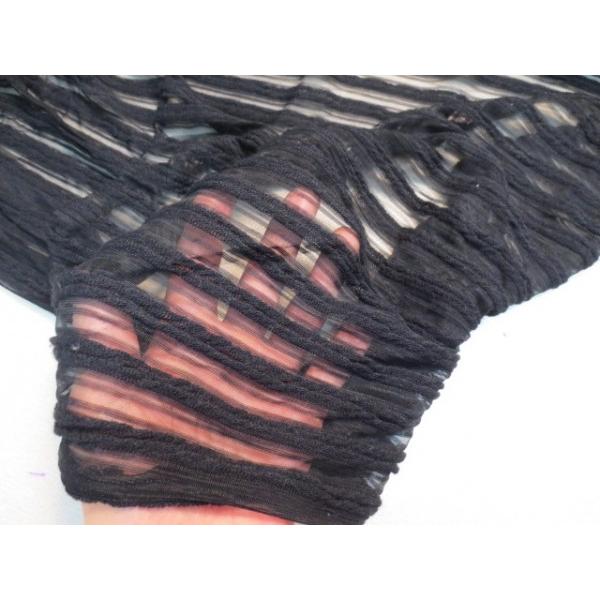 ニット　ボーダー　ナイロン　ウール混　黒 |  | 01