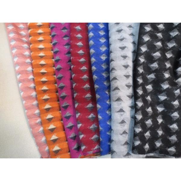 接結ジャガードニット　ウール　テンセル混　◇×ボーダー　オレンジ |  | 02