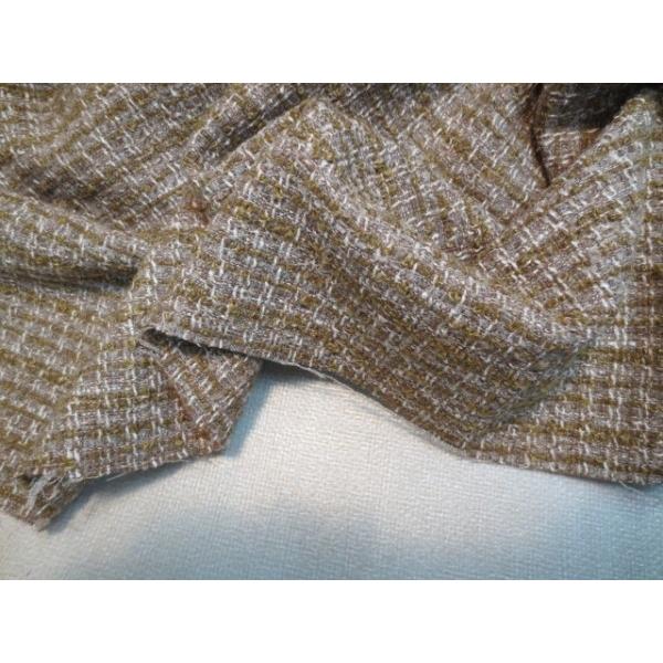 ファンシーツイード　コットン　ウール混　ベージュ×オフホワイト |  | 01