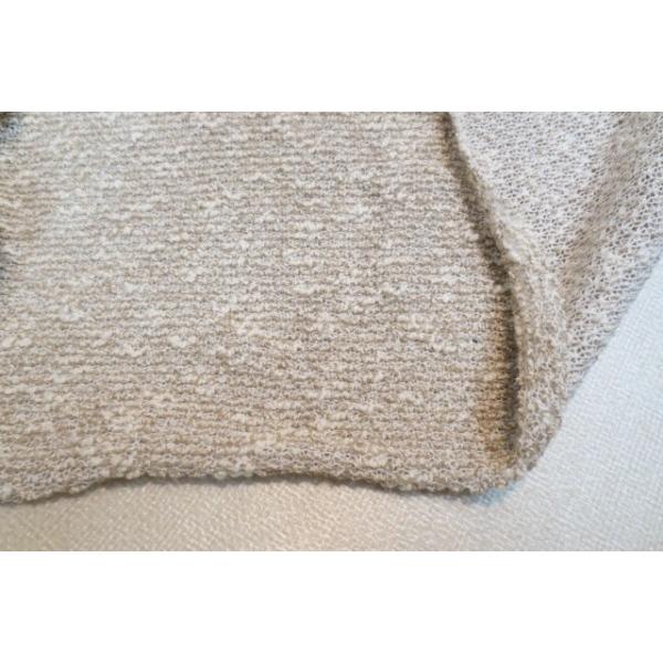 ニット　コットンツイード　ライトベージュ×オフホワイト　イタリア製 | 