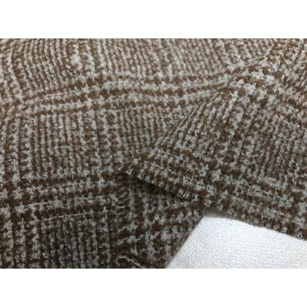 ウール　アルパカ混　ループヤーン　イタリア製　オフホワイトｘキャメル　コート　ジャケット等　幅150cm　10cm単位販売 |  | 01