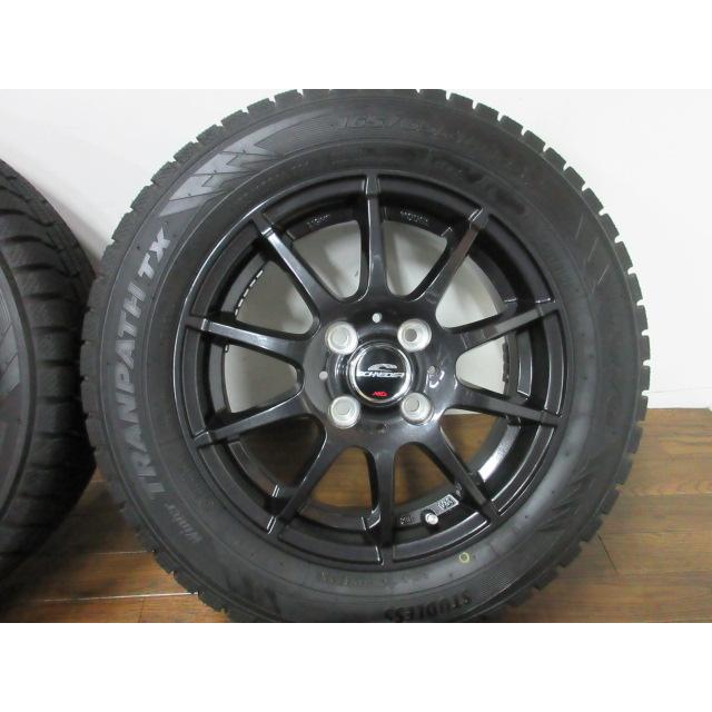 【送料無料・税込み】美品です MIO シュナイダー 14in4.5J+45 4穴PCD100 TY WIトランパスTX 165/65R14 ハスラー コペンなど｜azallcompany｜03