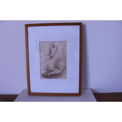 良品】鉛筆画レオナルド‣ダ・ヴィンチ『手の習作』