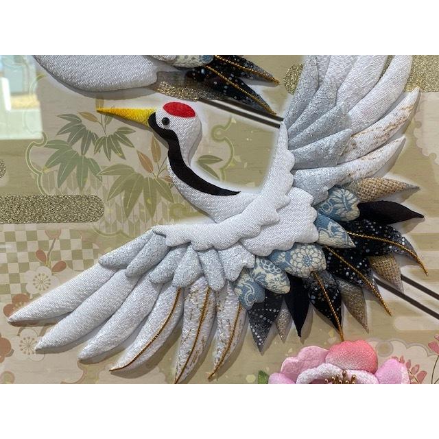 色紙　夫婦鶴　佳山作　複製と推定 さくらほりきり】布押絵 壮麗夫婦鶴 : ギャラリー菜根 - 通販 - Yahoo