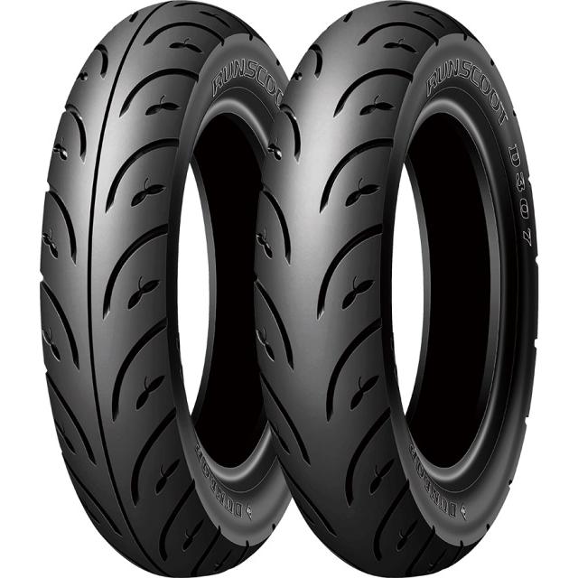 未使用 ダンロップレイン　100/90-10 タイヤ 2本セット DUNLOP D307 前後セット 90/90-10 100/90-10 : AZサイクル - 通販