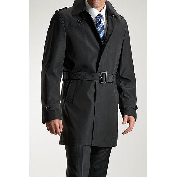 トレンチコート シングル ビジネスコート メンズ スーツコート 半キルティング裏地 ボンディング素材 コート スリムコート 黒 |  | 10