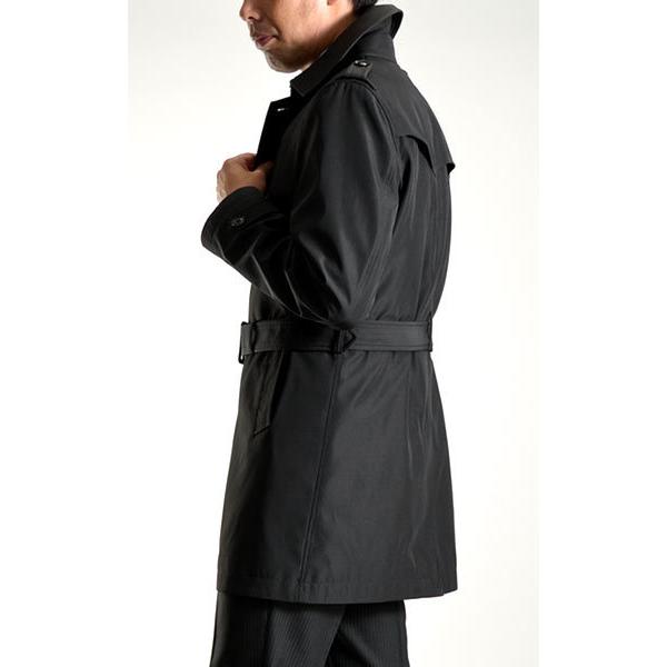 トレンチコート シングル ビジネスコート メンズ スーツコート 半キルティング裏地 ボンディング素材 コート スリムコート 黒 |  | 12