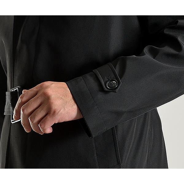 トレンチコート シングル ビジネスコート メンズ スーツコート 半キルティング裏地 ボンディング素材 コート スリムコート 黒 |  | 16
