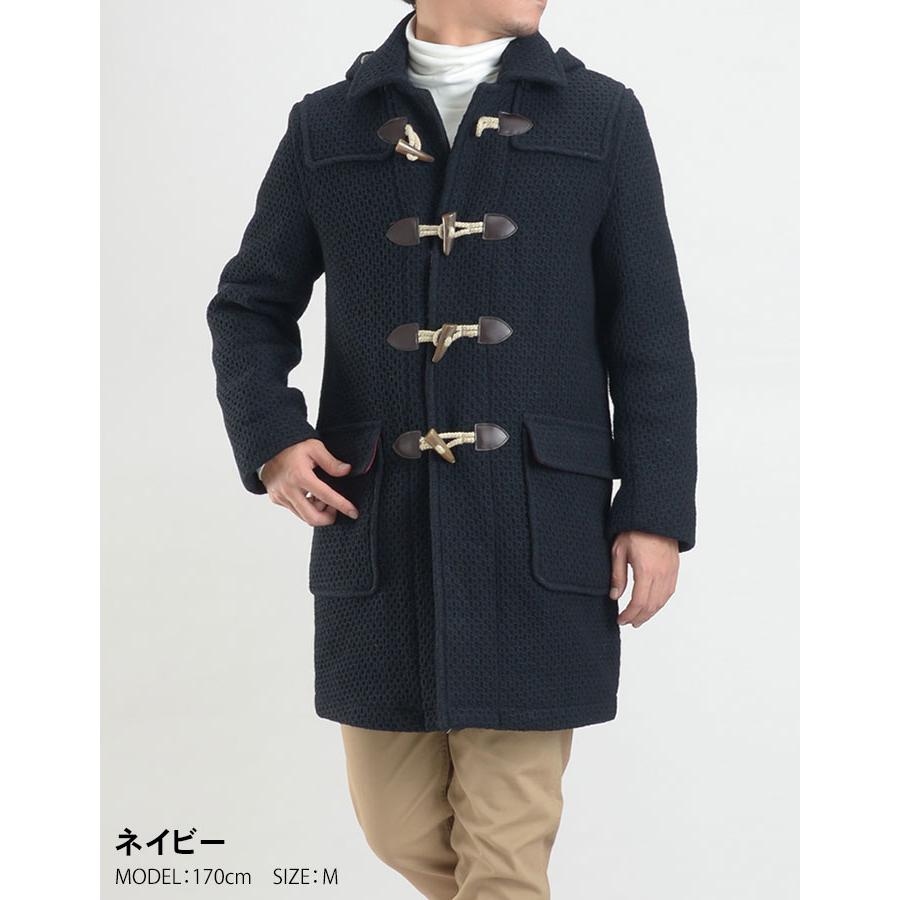 ダッフルコート フード付コート メンズ アウター コート ウール混 2WAY duffle coat カジュアル ニーレングス 丈夫 オシャレ お洒落 あたたかい｜azdeux｜12