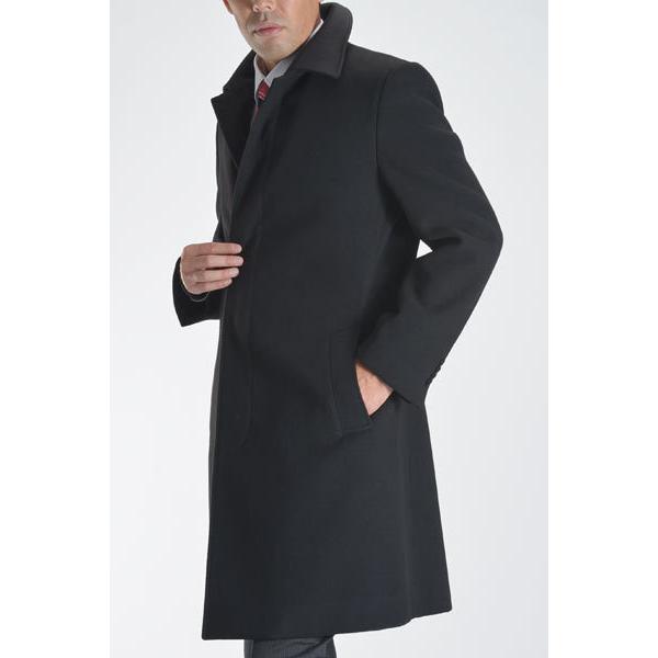 コート メンズ ビジネス メルトン ウールライク シングル ステンカラー