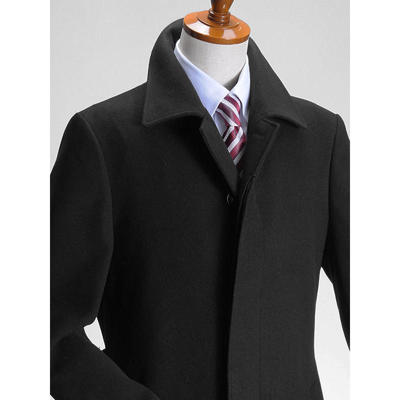 コート メンズ ビジネス メルトン ウールライク シングル ステンカラー