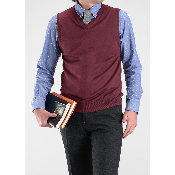 ニットベスト メンズ vネック ニット ベスト 秋冬 無地 ビジネス