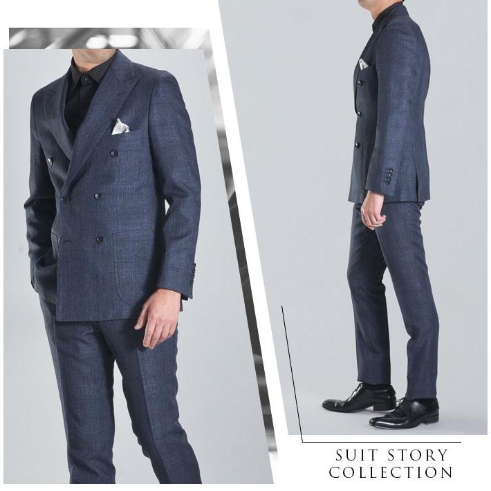 ダブルスーツ デニムライク メンズ デニムスーツ スリム ビジネス 6つボタン ダブルブレスト カジュアルスーツ 秋冬 春夏 Sc94 Suit Story 通販 Yahoo ショッピング