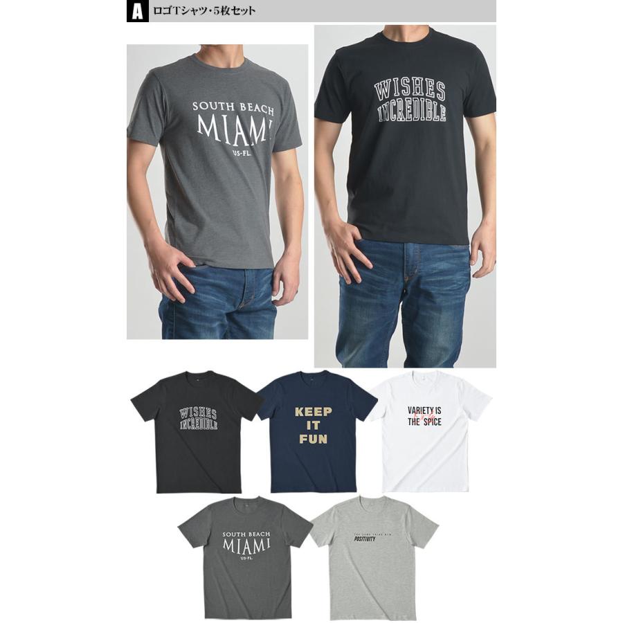 Tシャツ メンズ 半袖 ロゴTシャツ 5枚セット レギュラーサイズ