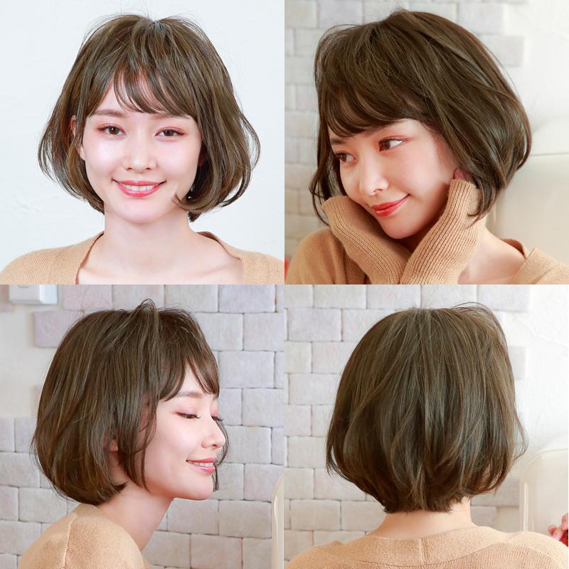 医療用ウィッグ 帽子ウィッグ ボブ 女性 かぶるだけ 帽子付き かつら カツラ 女性 つむじ 自然 脱毛 薄毛 ミセス 50代 60代の画像