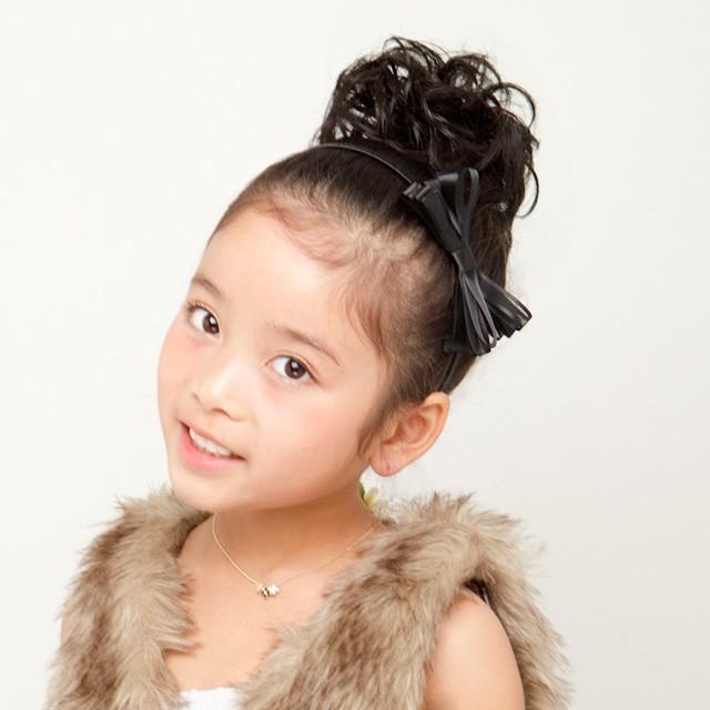 キッズウィッグ 子供用 シュシュ メイルオーダー つけ毛 ガールズ プチカール 初詣 お遊戯会 発表会 クリスマス会 七五三 ダンス