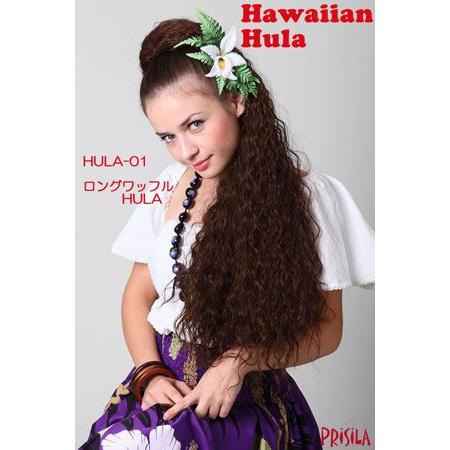 ロングワッフルHULA ウィッグ フラダンス フラウィッグ つけ毛