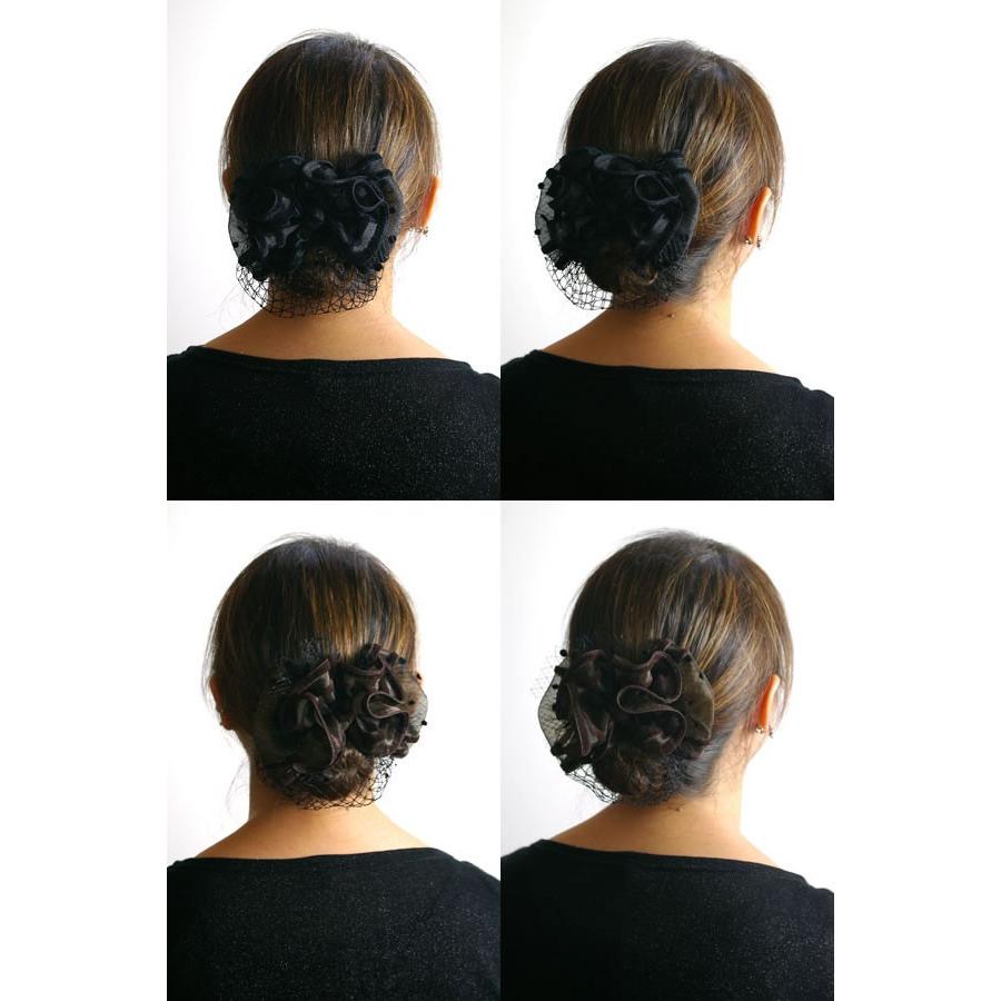 リボン バレッタ ネット付 ベロア縁取り オーガンジー 日本製 Rva 8024 ウィッグと和装つけ毛のアゼリア 通販 Yahoo ショッピング