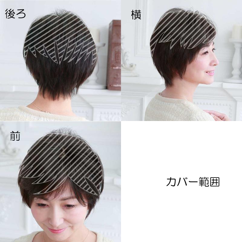 部分ウィッグ 白髪隠しウィッグ つむじタイプ 頭頂部 女性 部分ウィッグ 白髪隠しウィッグ つむじタイプ 頭頂部 女性